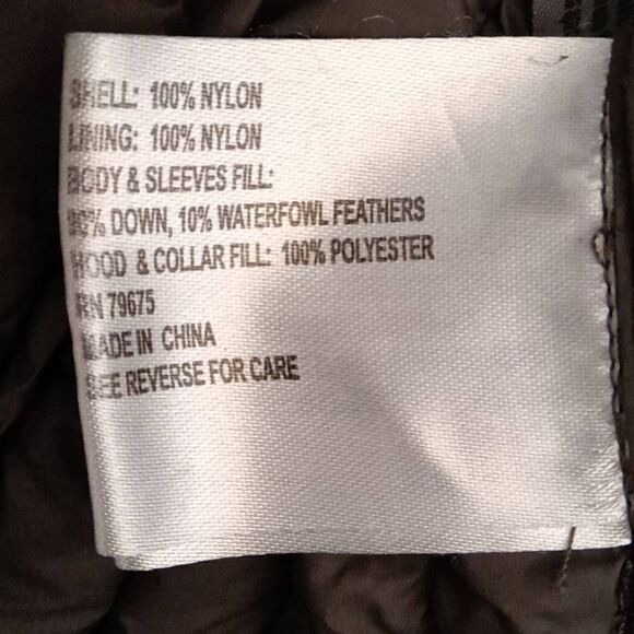 Michael Kors Women's Packable Down Fill Hoodie Puffer Jacket Brown Medium - Picture 7 of 9